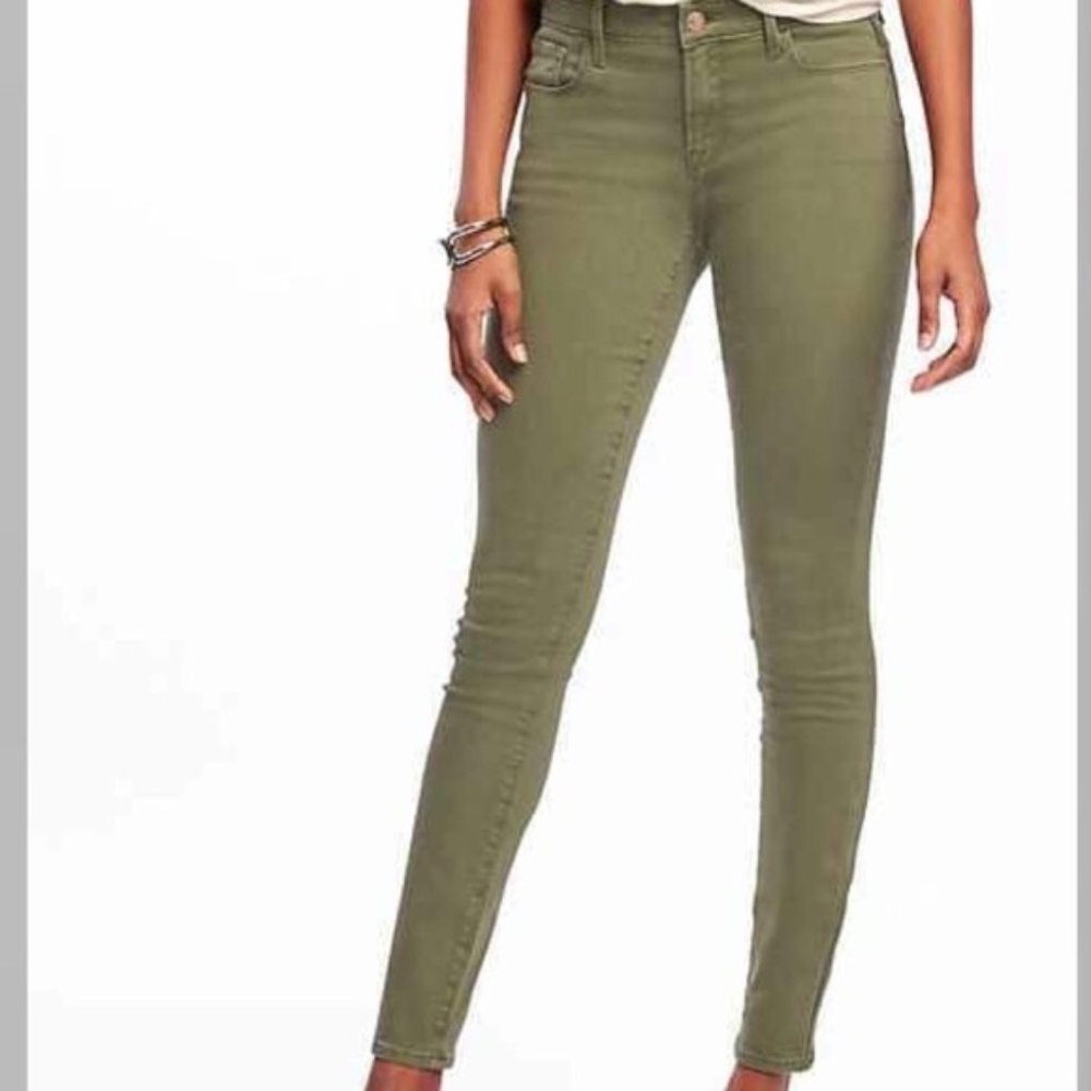 GAP Resolution Skinny Jeans - Olive Green Size 16